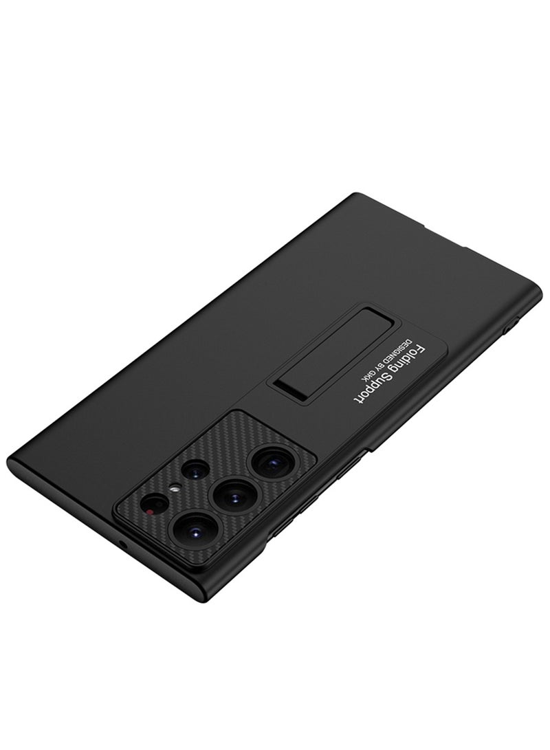 ليكا جراب سامسونج جالاكسي S24 ألترا نحيف جدًا من مادة الـ PC الصلبة مع مسند مدمج - غطاء أحمر نحيف مع حماية صلبة مقاومة للصدمات - Image 4