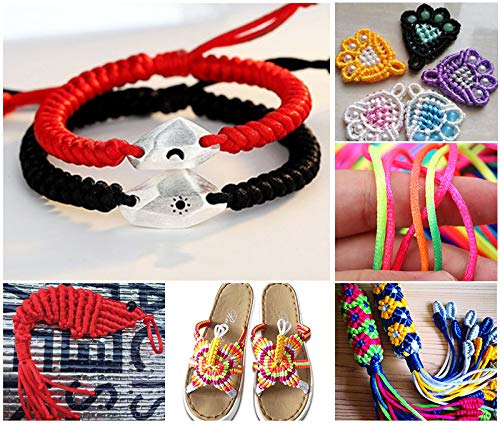TONIFUL 2mm x 110 Yards Red Nylon Cord Satin String for Bracelet Jewelry Making Rattail Macrame Trim Cord Necklace Bulk Beading Thread Kumihimo Chinese Knot Craft - Image 5