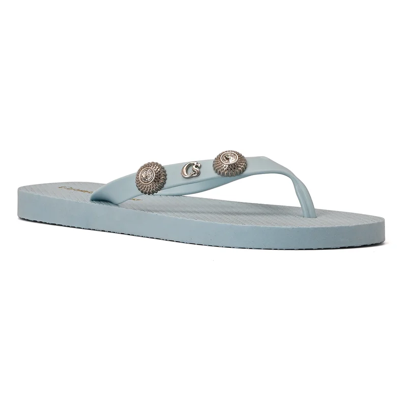 Baby Blue Flip-Flops With Decoration