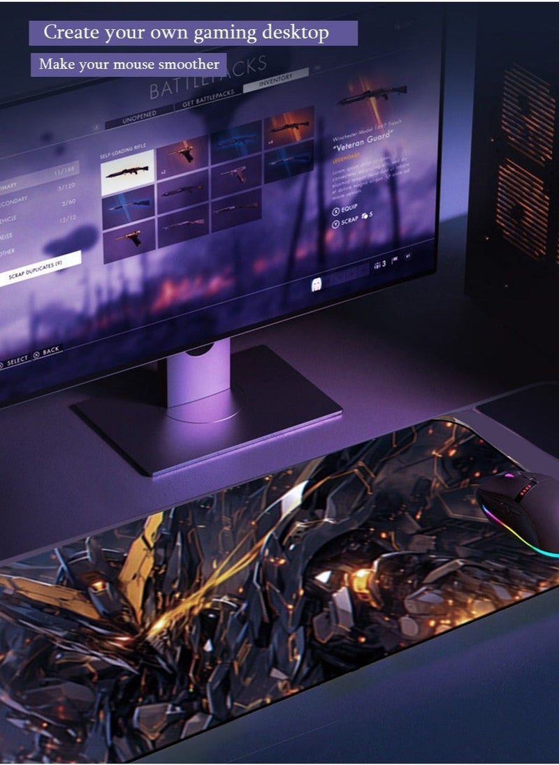 GUNDAM Mouse Pad 800MM*300MM*4MM Full Desk  LOL Jinx Mousepad Extended Large Non-Slip Rubber Base Waterproof Big Keyboard Mat with Stitched Edges for Gaming and Office - Image 4