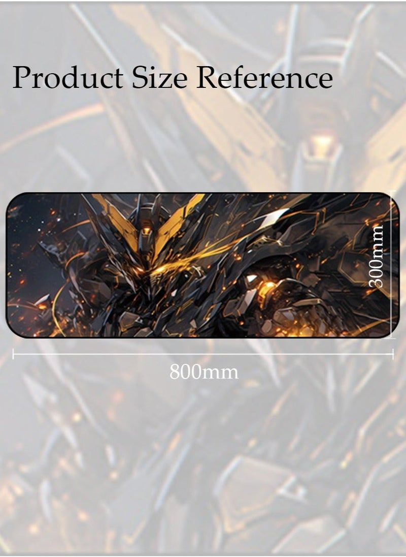 GUNDAM Mouse Pad 800MM*300MM*4MM Full Desk  LOL Jinx Mousepad Extended Large Non-Slip Rubber Base Waterproof Big Keyboard Mat with Stitched Edges for Gaming and Office - Image 2