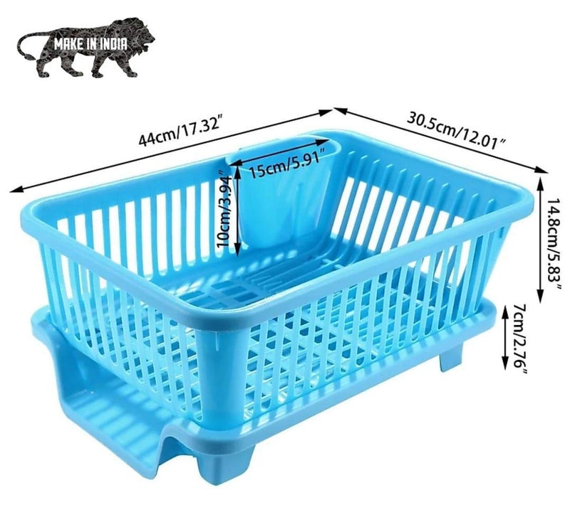 AR Mall Kitchen Sink Dish Rack Drainer Drying Rack Washing Basket with Tray for Kitchen Dish Rack Organizers Utensils Tools Cutlery 3 in 1 LargePlastic - Image 4