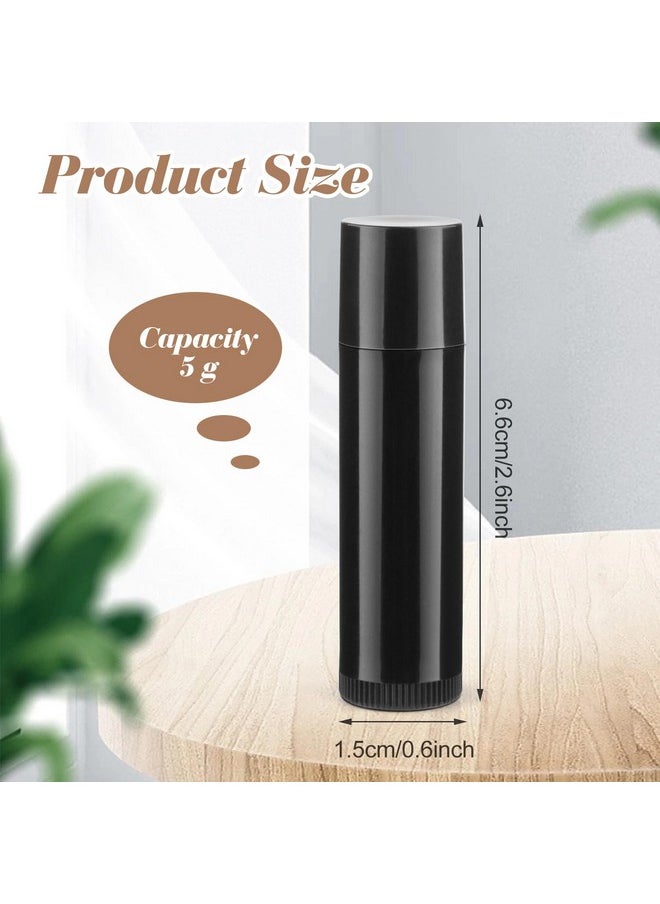 Cositina - 100 Pcs 5G Plastic Lipstick Tube Empty Black Lip Balm Tubes Containers Lip Gloss Storage Container Holder With Caps For Diy Lip Balm Cosmetic - Image 1