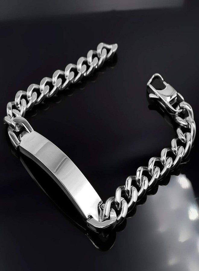 سوار ZIVOM® اللامع من الفولاذ المقاوم للصدأ بتصميم كوبي فضي للرجال - Image 3