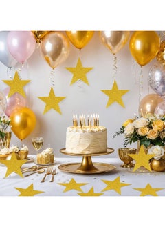 JUNEBRUSHS JUNEBRUSHS Gold Stars Cutouts, 48Pcs Double Sided Glitter Stars Cutouts Paper Star Cutouts for Classroom Bulletin Board Wall Party Decoration  - Image 4