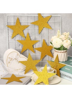 JUNEBRUSHS JUNEBRUSHS Gold Stars Cutouts, 48Pcs Double Sided Glitter Stars Cutouts Paper Star Cutouts for Classroom Bulletin Board Wall Party Decoration  - Image 3