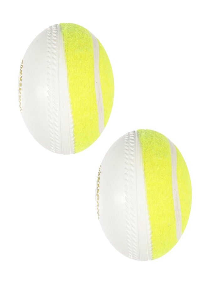 omtex - Swing Ball, Rubber Material, Cricket Training Ball, Half Tennis Half Hard Synthetic, Pack of 2, White - Image 1