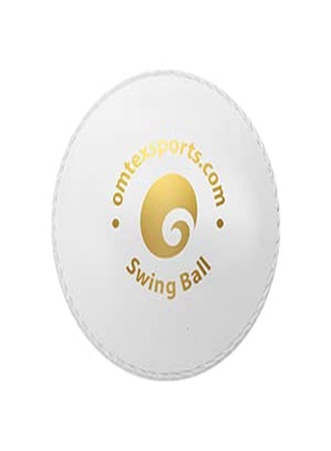 omtex - Swing Ball, Rubber Material, Cricket Training Ball, Half Tennis Half Hard Synthetic, Pack of 2, White - Image 2