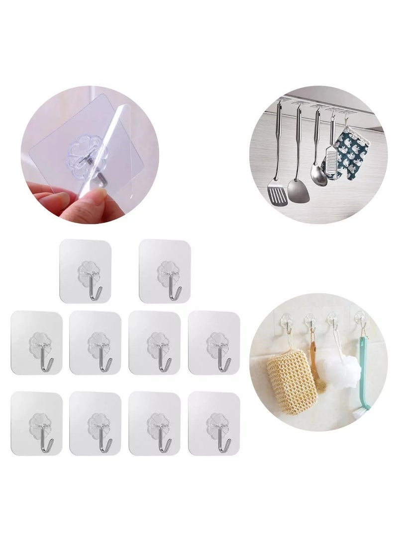 Wall Hooks Self Adhesive Sticker Hanger Transparent - Image 2