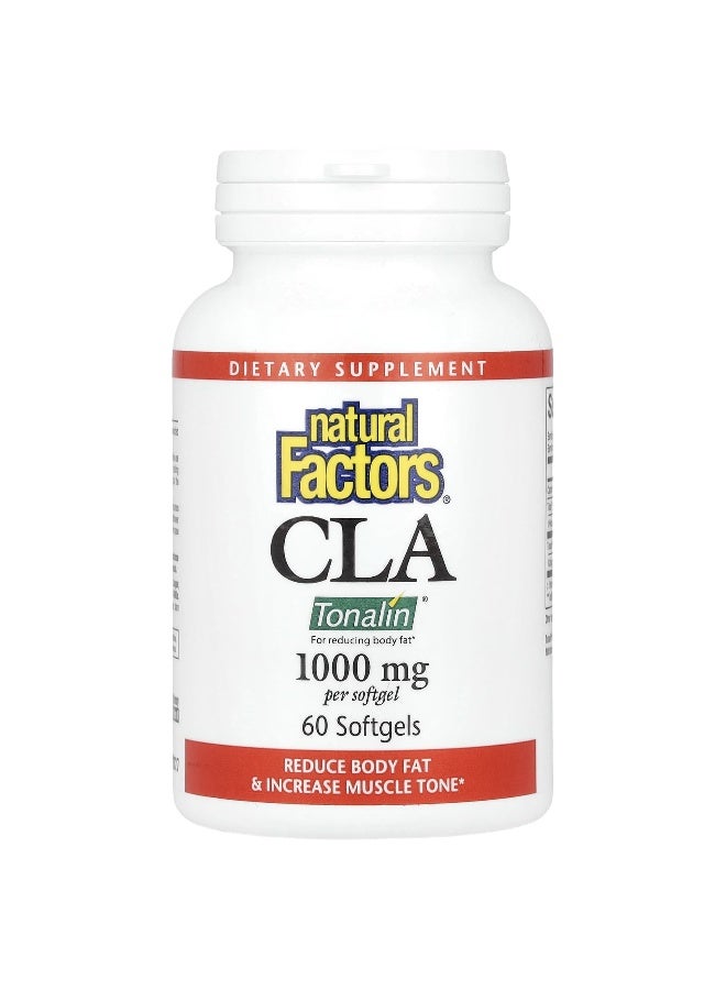 natural Factors Natural Factors, CLA, 1,000 mg, 60 Softgels  - Image 1