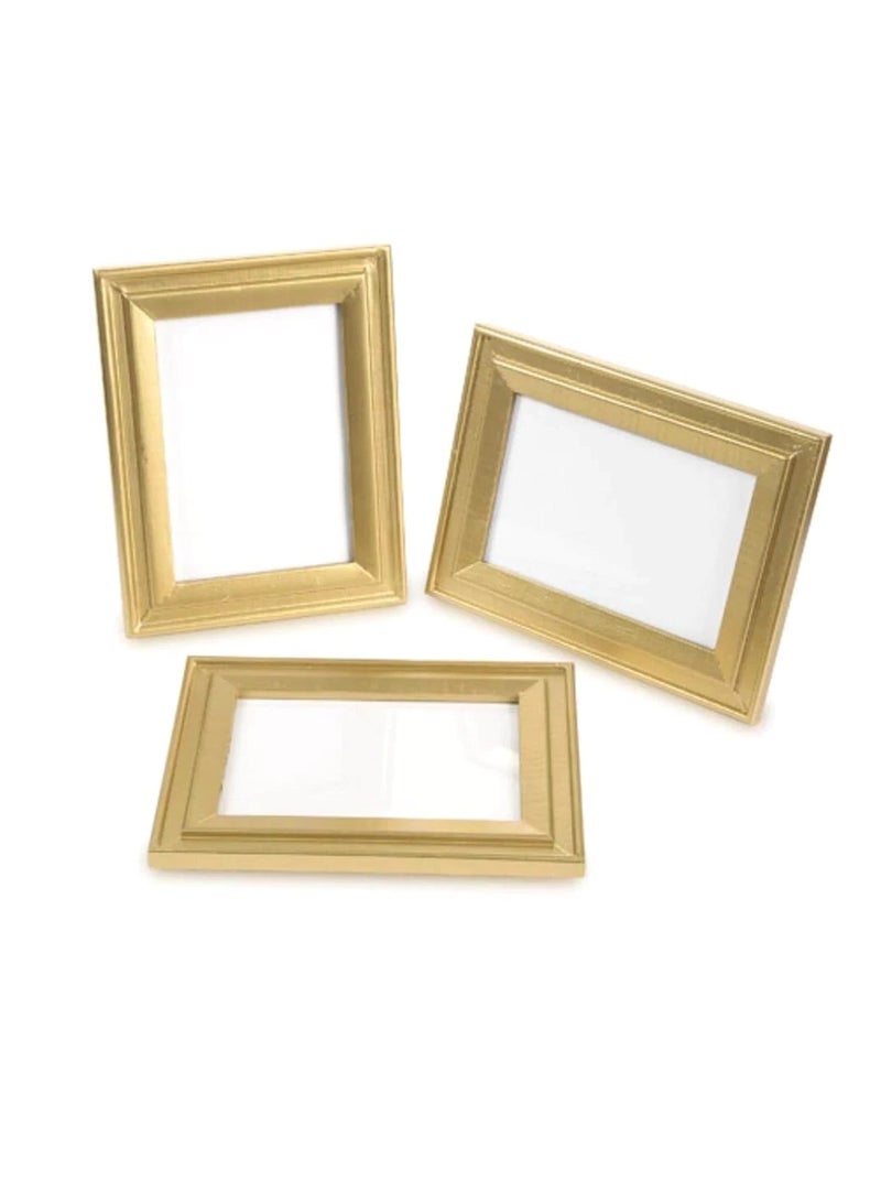 مجموعة إطارات صور طاولة الزفاف الذهبية من 4 قطع: 3.5 × 5 بوصات - Image 2