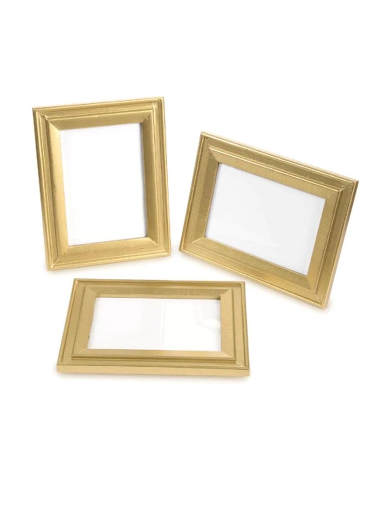 مجموعة إطارات صور طاولة الزفاف الذهبية من 4 قطع: 3.5 × 5 بوصات - Image 1