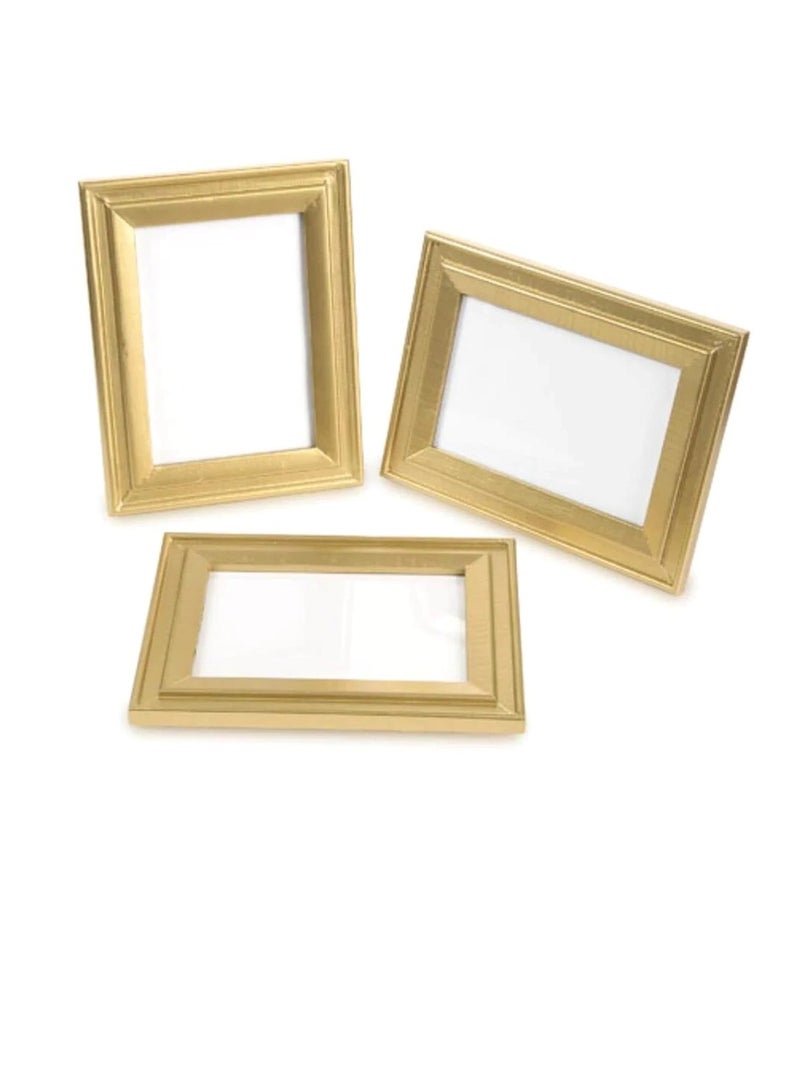مجموعة إطارات صور طاولة الزفاف الذهبية من 4 قطع: 3.5 × 5 بوصات - Image 3
