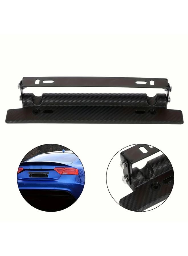 Adjustable Carbon Fiber License Plate Frame ABS Material Water Transfer Racing Style - Image 5