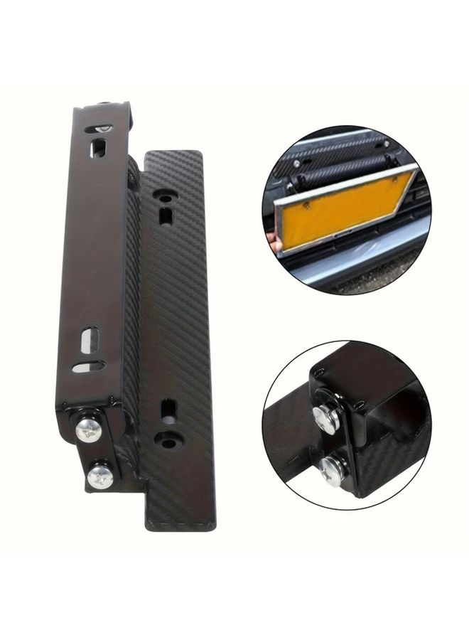 Adjustable Carbon Fiber License Plate Frame ABS Material Water Transfer Racing Style - Image 3