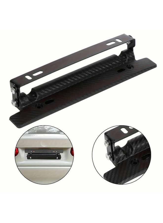 Adjustable Carbon Fiber License Plate Frame ABS Material Water Transfer Racing Style - Image 1