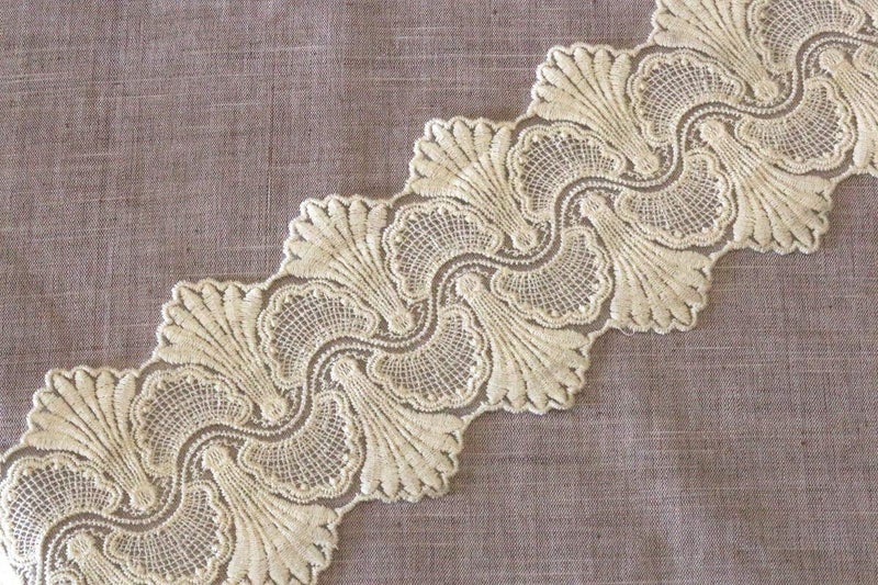 Bapna 5 Yard Beige Color Embroidery Lace Ribbon for Sewing and Decor - Image 3