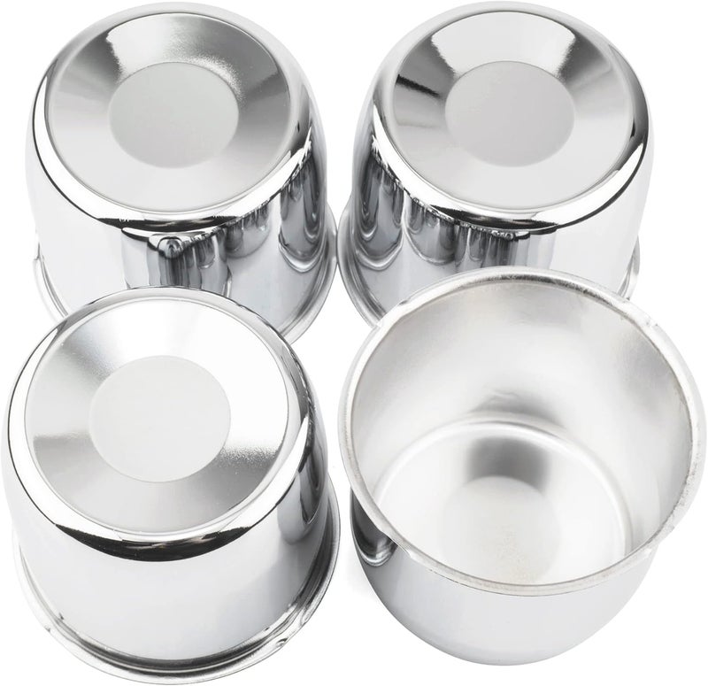 GTOWNWORKS 4.25 inch Trailer Center Caps Push Through Wheel Center Caps for Truck Trailer RV Wheels Rims Steel Chrome Hub Covers, 4PCS, Silver - Image 1