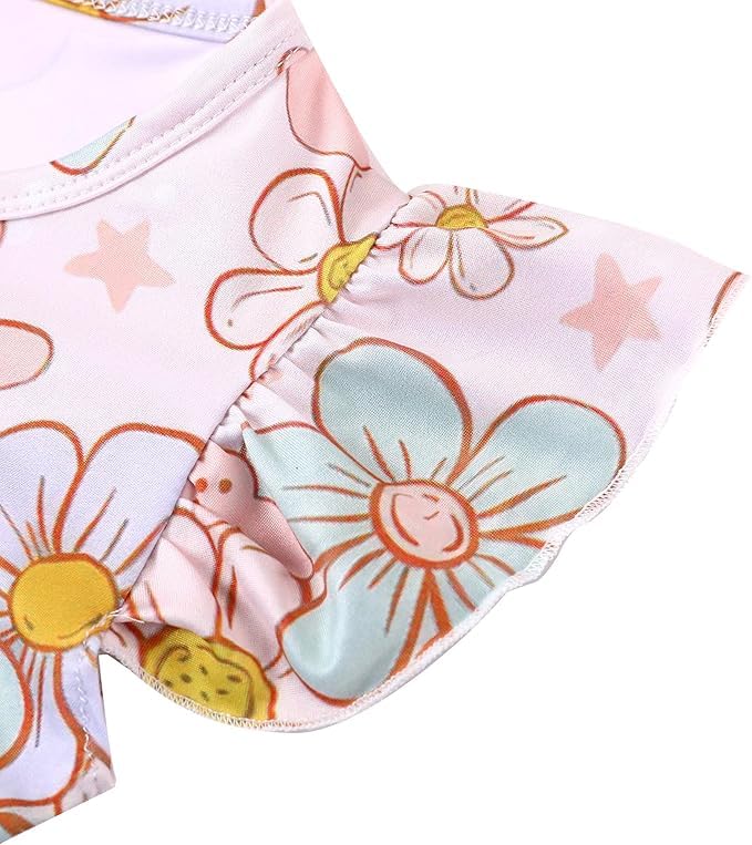 PRCSEE Easter Toddler Girls Dress Bunny Egg Print Dresses Short Sleeve Outfits 5-6Y - Image 4
