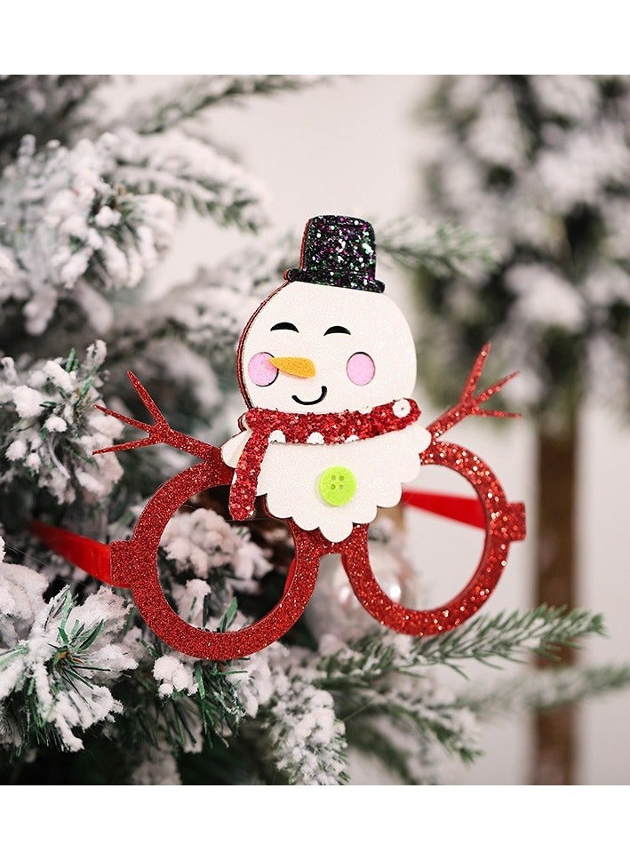 New Christmas Creative Decoration Cute Santa Claus Snowman Glasses Kindergarten Shopping Mall Party Dress up  - Image 1