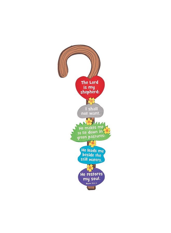 Fun Express Shepherds Staff with Verses of Psalm 23 Craft Kits - Makes 12 - Sunday School and VBS Crafts for Kids - Image 1