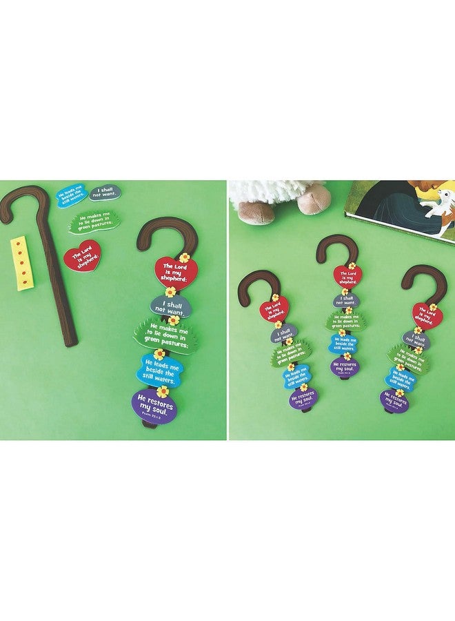 Fun Express Shepherds Staff with Verses of Psalm 23 Craft Kits - Makes 12 - Sunday School and VBS Crafts for Kids - Image 2