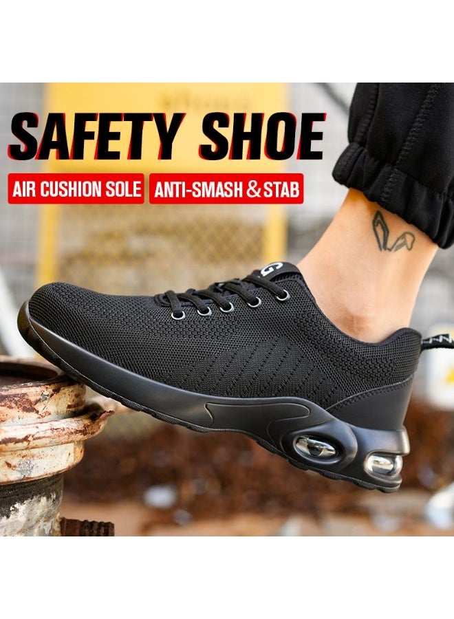 Men’s Steel Toe Safety Shoes, Lightweight Non-Slip Work Sneakers with Kevlar Midsole, Breathable Industrial Safety Shoes for Construction & Warehouse (43 EUR/270mm) - Image 3