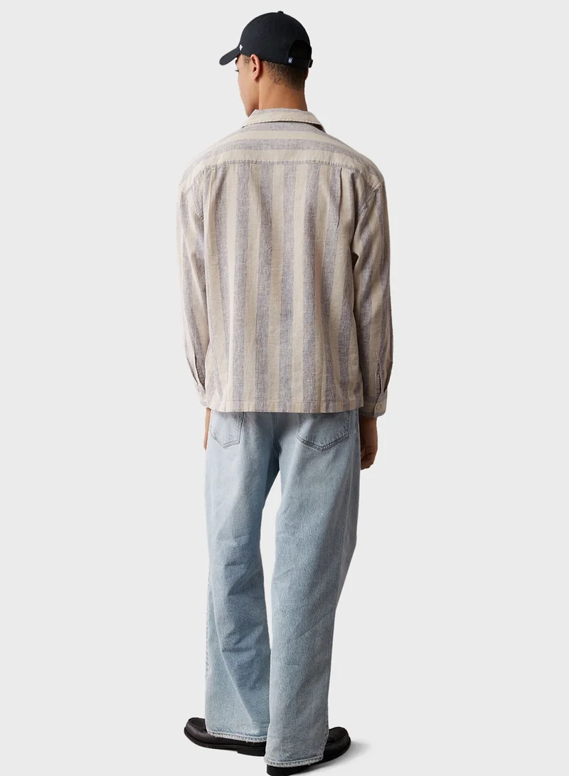 امريكان ايجل Regular Fit Long Sleeve Striped Shirt