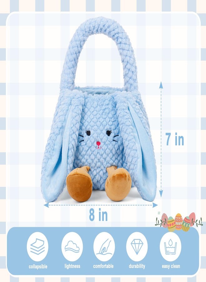 Wepop Easter Basket Plush for Kids, Cute Bunny Easter Bucket Egg Hunt Bag Boys Girls Festivals Gift - Image 2