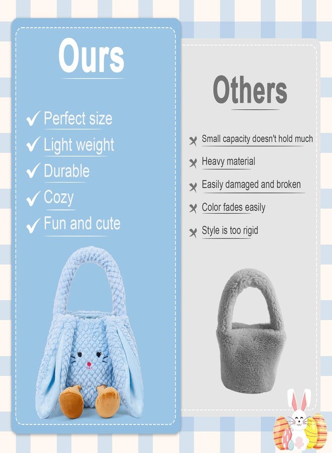 Wepop Easter Basket Plush for Kids, Cute Bunny Easter Bucket Egg Hunt Bag Boys Girls Festivals Gift - Image 3