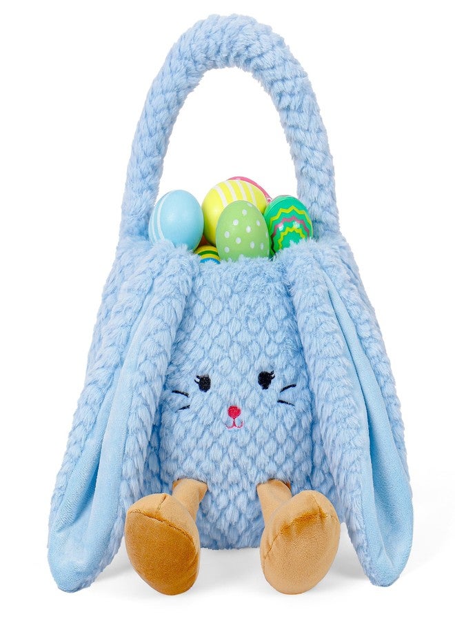 Wepop Easter Basket Plush for Kids, Cute Bunny Easter Bucket Egg Hunt Bag Boys Girls Festivals Gift - Image 1