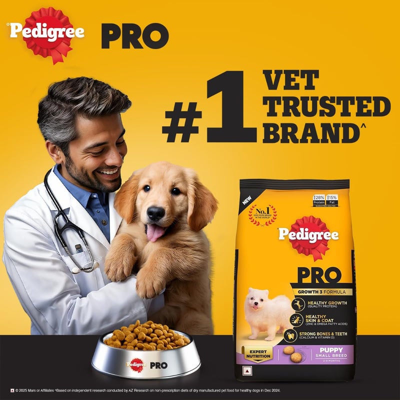 Pedigree PRO Puppy Small Breed, 1.2 kg Dry Dog Food, Vet Trusted Brand, Expert Nutrition, Quality Protein, 33% More Nutrients (2-9 Months) - Image 2