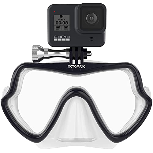 OCTOMASK Frameless Dive Mask wMount for All GoPro Hero Cameras for Scuba Diving Snorkeling Freediving Clear - Image 1