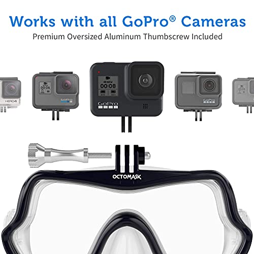 OCTOMASK Frameless Dive Mask wMount for All GoPro Hero Cameras for Scuba Diving Snorkeling Freediving Clear - Image 3