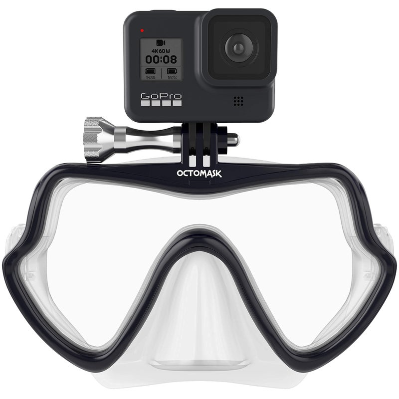OCTOMASK Frameless Dive Mask wMount for All GoPro Hero Cameras for Scuba Diving Snorkeling Freediving Clear - Image 2