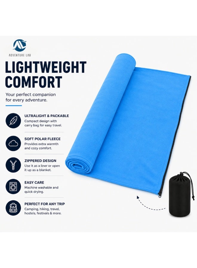 Adventure Lab Sleeping Bag Liner for Camping & Travel | Ultralight Polar Fleece Sleeping Bag Liner with Zipper & Carry Bag | Portable Camping Blanket for Hiking, Backpacking, Festivals & Outdoor Adventures - Image 3