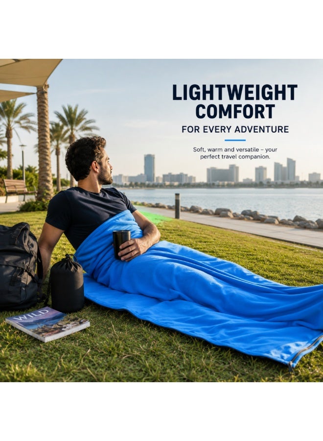 Adventure Lab Sleeping Bag Liner for Camping & Travel | Ultralight Polar Fleece Sleeping Bag Liner with Zipper & Carry Bag | Portable Camping Blanket for Hiking, Backpacking, Festivals & Outdoor Adventures - Image 4