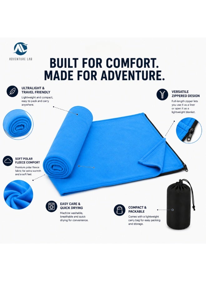 Adventure Lab Sleeping Bag Liner for Camping & Travel | Ultralight Polar Fleece Sleeping Bag Liner with Zipper & Carry Bag | Portable Camping Blanket for Hiking, Backpacking, Festivals & Outdoor Adventures - Image 5