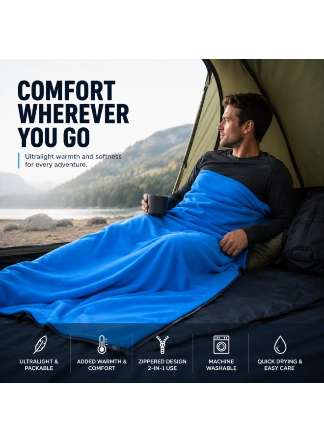 Adventure Lab Sleeping Bag Liner for Camping & Travel | Ultralight Polar Fleece Sleeping Bag Liner with Zipper & Carry Bag | Portable Camping Blanket for Hiking, Backpacking, Festivals & Outdoor Adventures - Image 2