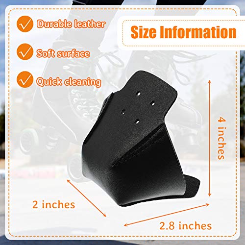 Geyoga 4 Pieces Toe Cap Guards Protectors Toe Caps Artificial Leather Roller Skate Protectors for Quad Roller Skate(Black) - Image 2