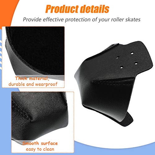 Geyoga 4 Pieces Toe Cap Guards Protectors Toe Caps Artificial Leather Roller Skate Protectors for Quad Roller Skate(Black) - Image 3