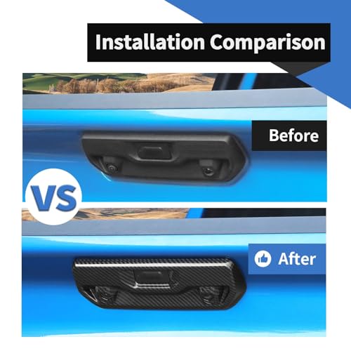 Voodonala for Chevy Silverado 20192024 Tailgate Grab Handle Cover Trim Compatible with Chevrolet SilveradoGMC Sierra 20192024Carbon Fiber Black2PcsSet - Image 3