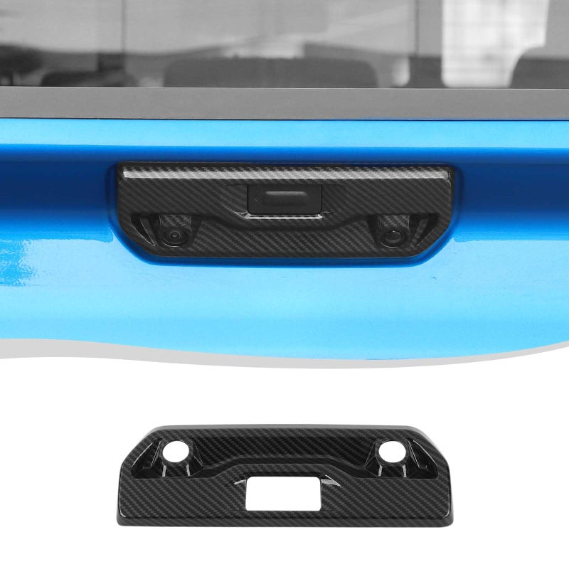 Voodonala for Chevy Silverado 20192024 Tailgate Grab Handle Cover Trim Compatible with Chevrolet SilveradoGMC Sierra 20192024Carbon Fiber Black2PcsSet - Image 2