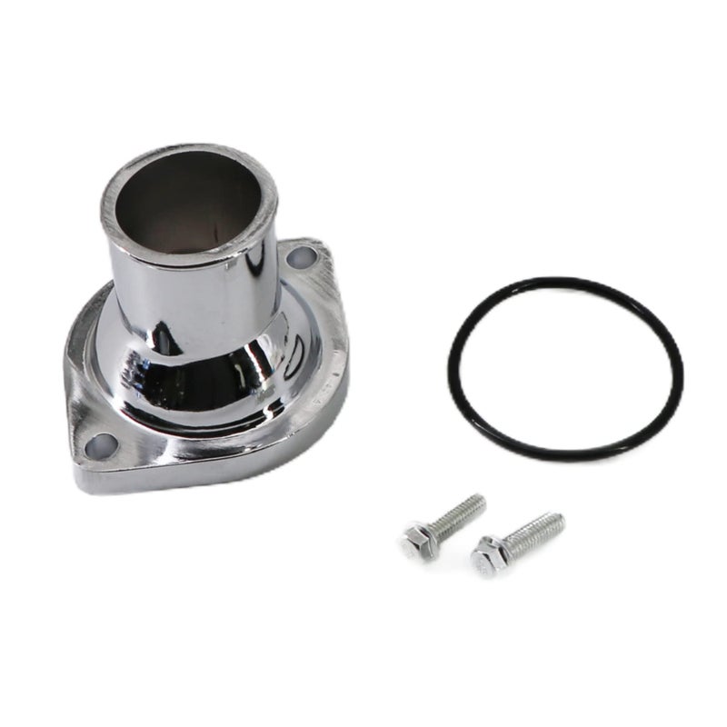 Dokili Water Neck Thermostat Housing Straight Up Style Polished Compatible with SBC BBC Chevy Chevrolet Hot Rod Rat Rod 283 302 305 327 350 383 396 427 454 502 - Image 1