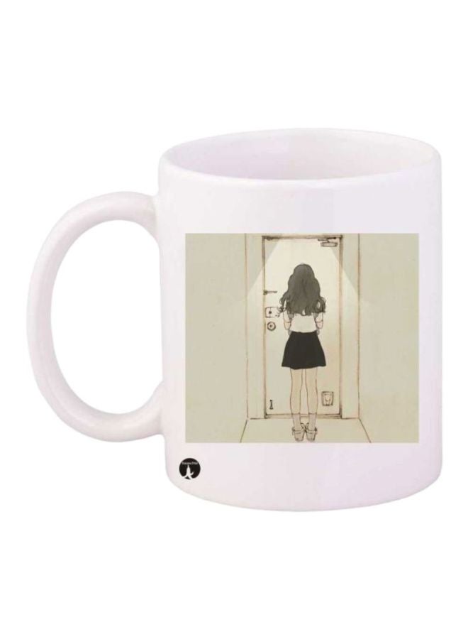 Anime Printed Coffee Mug White/Beige/Black