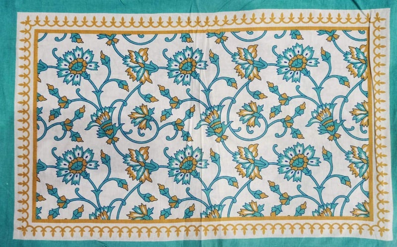 Doraya Queen Size Double Bed Sheet with Pillow Covers Pure Cotton Traditional Jaipuri Printed Bedcover CGREEN Queen - Image 4