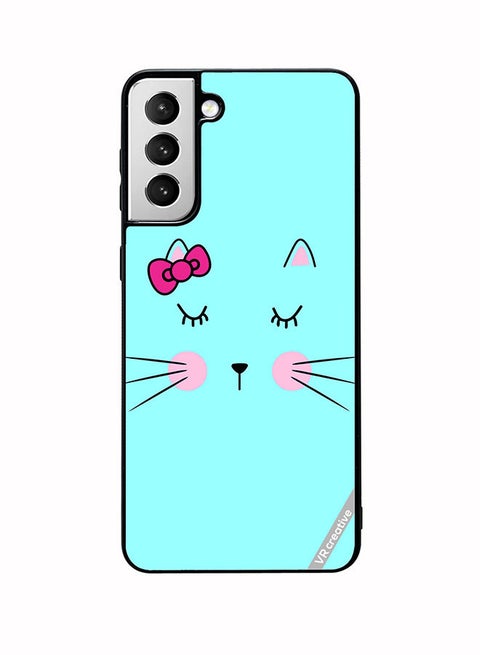 Protective Case Cover For Samsung Galaxy S22 5G Sleeping Cat Design Multicolour