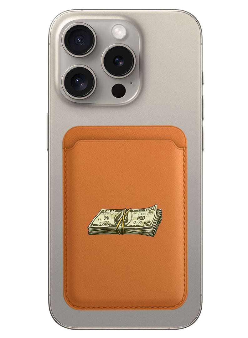 Theodor Magnetic Wallet, Compatible with MagSafe Wallet, for iPhone Wallet, for iPhone 16/15/14/13/12 Series, Not for iPhone 13/12 mini, 3 Card Holder, Vegan Leather, Brown - Vintage Cash - Image 1