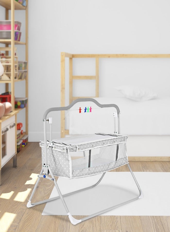 SafeChamp Sweetie Pie Baby Crib Bassinet Cot Swing Cradle Pink Bassinet and Toy (Grey) - Image 1