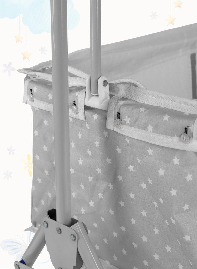SafeChamp Sweetie Pie Baby Crib Bassinet Cot Swing Cradle Pink Bassinet and Toy (Grey) - Image 5